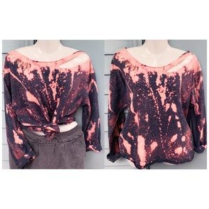 Upcycled reworked distressed crop top